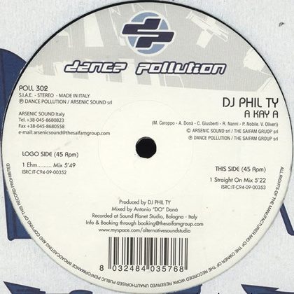 Etichetta del vinile del progetto hardstyle Saifam, 2009.